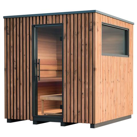 Auroom Garda 6-Person Modular Outdoor Cabin Sauna - Thermo-Pine
