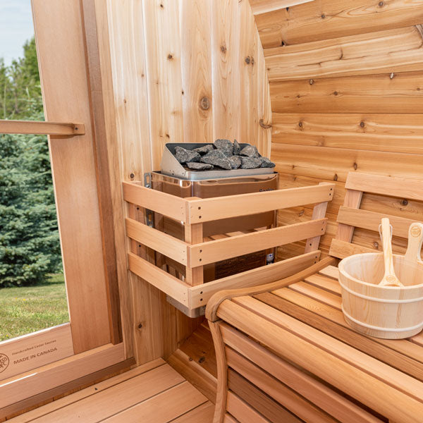 Dundalk Leisure Panoramic Sauna with Changeroom -Knotty Cedar Floor Standing