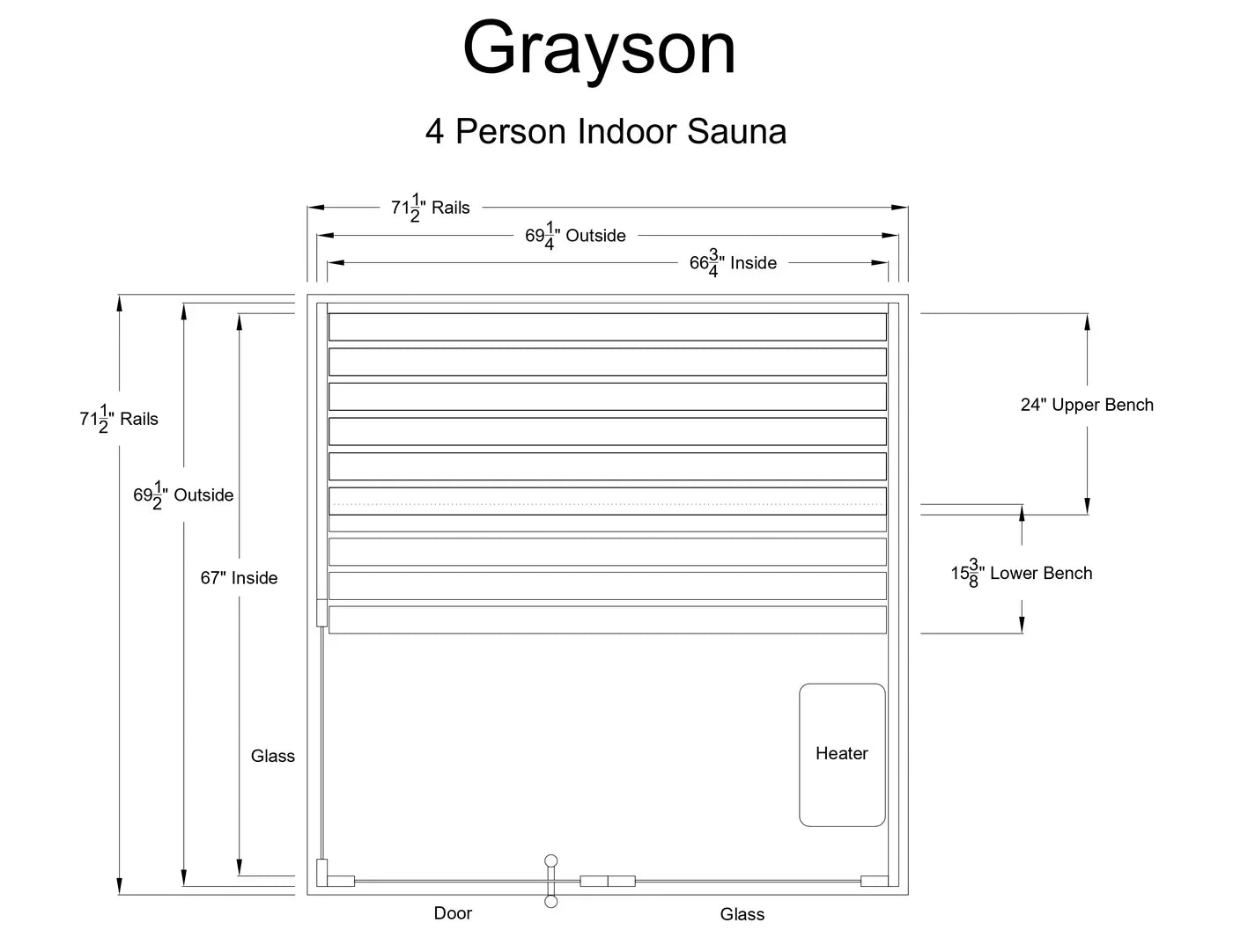 Almost Heaven 4-Person Grayson Infrared & Traditional Hybrid Sauna