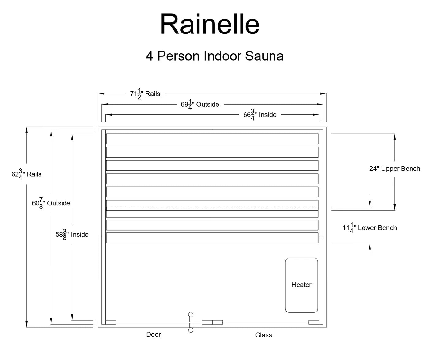 Almost Heaven 3-4 Person Rainelle Infrared & Traditional Hybrid Sauna
