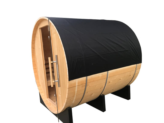 Golden Designs Zurich 4 Person with Bronze Privacy View Traditional Barrel Sauna